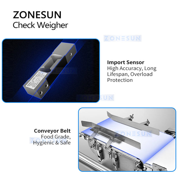 ZONESUN Pouch Bag Carton Bottle Weight Detection Machine ZS-CW500