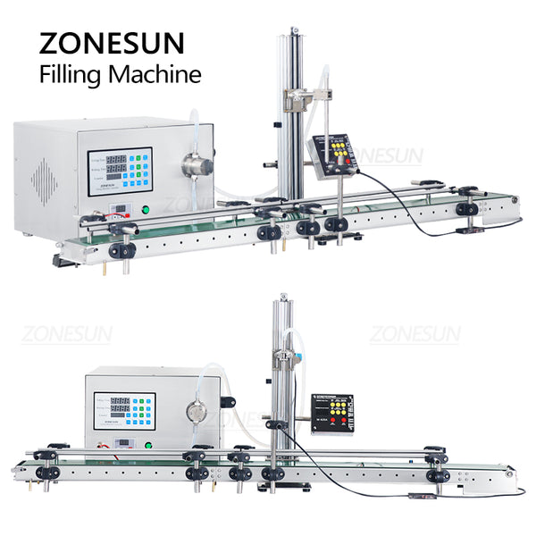 ZONESUN Liquid Filling Machine Small Machine Line 316 Magnetic Pump Water Juice Beverage Bottle Diving Nozzle ZS-DTMP1D