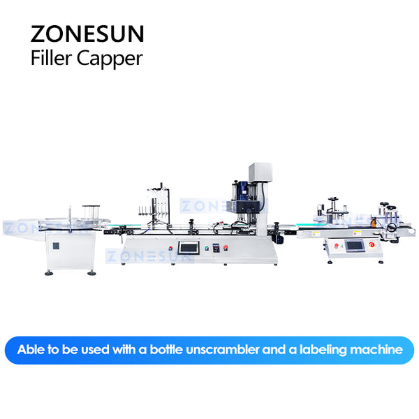 ZONESUN Desktop Monoblock Magnetic Pump Filling and Capping Machine ZS-DTFC4