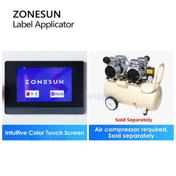 ZONESUN ZS-TB805 Tabletop Semi Automatic Lighter Oval Irregular Bottle Labeling Machine