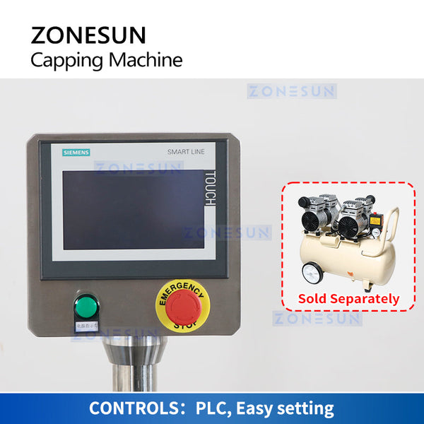 ZONESUN ZS-XG440T Automatic Servo Motor Capping Machine with Cap Feeder