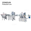 ZONESUN ZS-FAL180Z2 Magnetic Pump Liquid Filling Capping Round Bottle Labeling Machine With Bottle Unscrambler