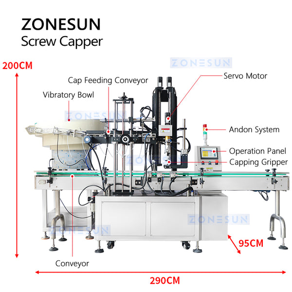 ZONESUN ZS-XG445 Automatic Trigger Pump Bottle Capping Machine With Cap Vibratory Feeder