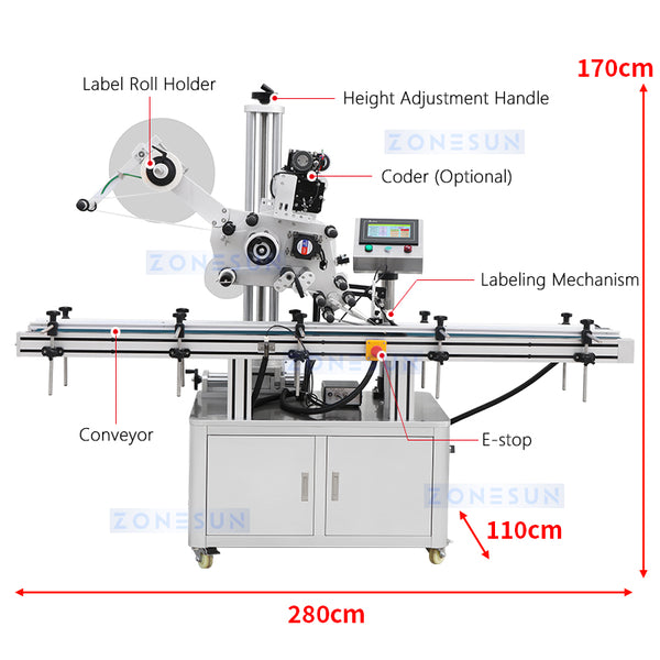 ZONESUN ZS-TB150P2 Automatic Self-adhesive Sticker Flat Surface Labeling Machine