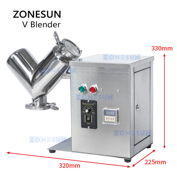 ZONESUN ZS-V2 Powder Mixing Machine Stainless Dry Powder Mixer Blender