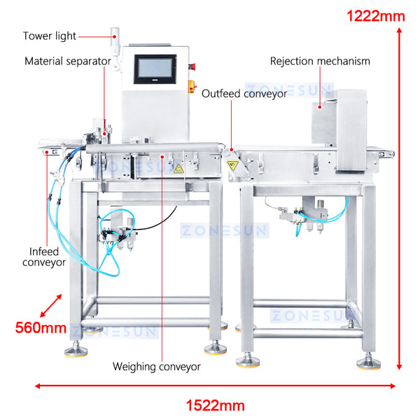 ZONESUN Weight Detector Industrial Weighing for Production Line ZS-MD210