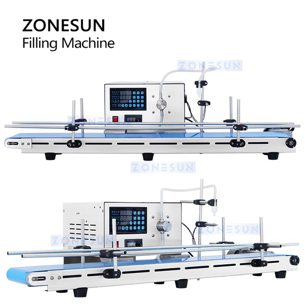 ZONESUN ZS-MPYT250C Automatic Magnetic Pump Liquid Filling Machine With Conveyor