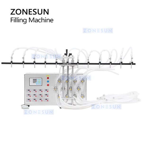 ZONESUN ZS-MPYT12P 12 Heads Semi Automatic Magnetic Pump Liquid Filling Machine