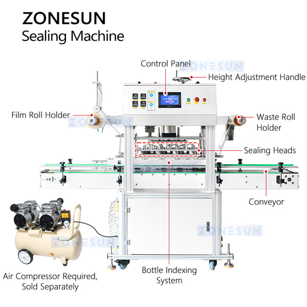 ZONESUN ZS-FKR4T Automatic PP/PE/PET/PS/Aluminum Foil Cup Sealing Machine