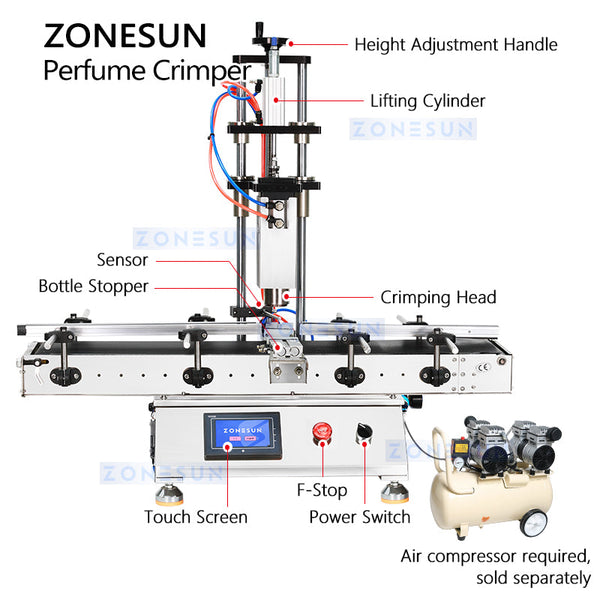 Zonesun ZS-ZGX01 Automatic Perfume Capping Machine Fragrance Bottle Crimper