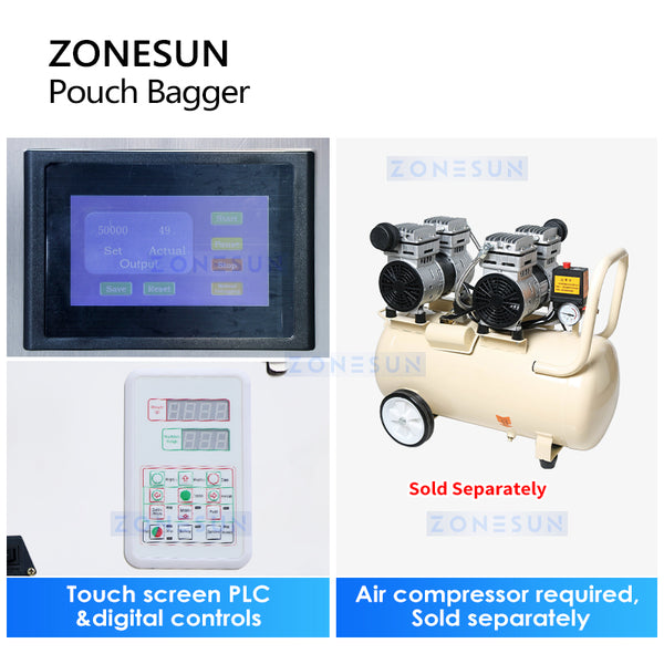 ZONESUN Automatic Vertical Form Pouch Granule Particle Filling and Sealing Machine ZS-FSK1000