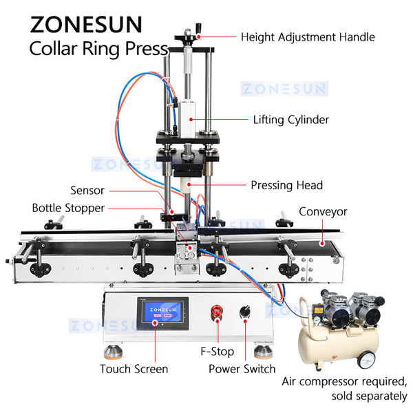 Zonesun ZS-YGX01 Perfume Bottle Collar Ring Press Machine