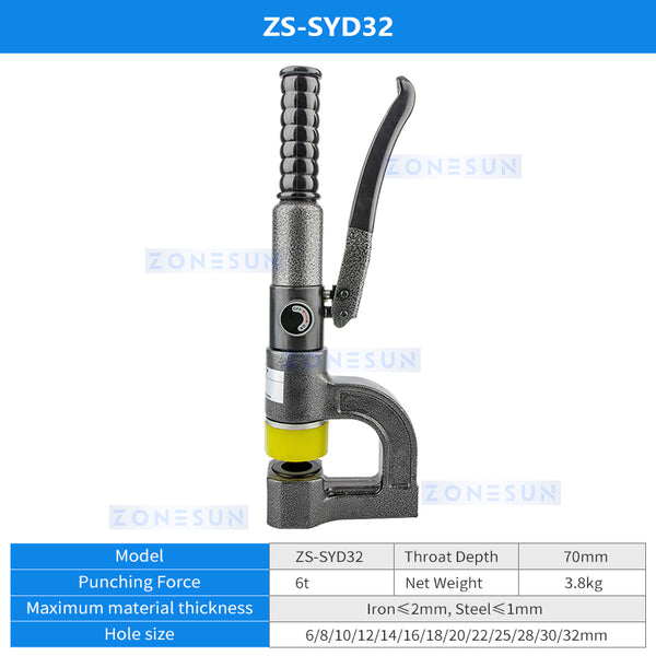 ZONESUN 6T Hole Puncher  Easy Change Mold ZS-SYD