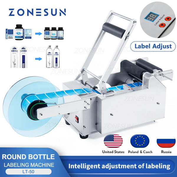 ZONESUN LT-50 Semi Automatic Electric Round Bottle Labeling Machine