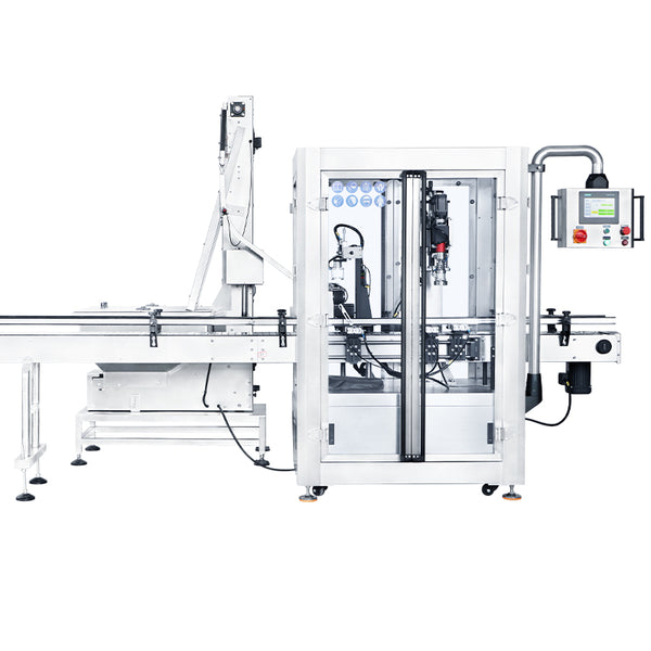 ZONESUN Automatic Jerrycan F-style bottle Capping Machine with Cap Elevator ZS-XG441F