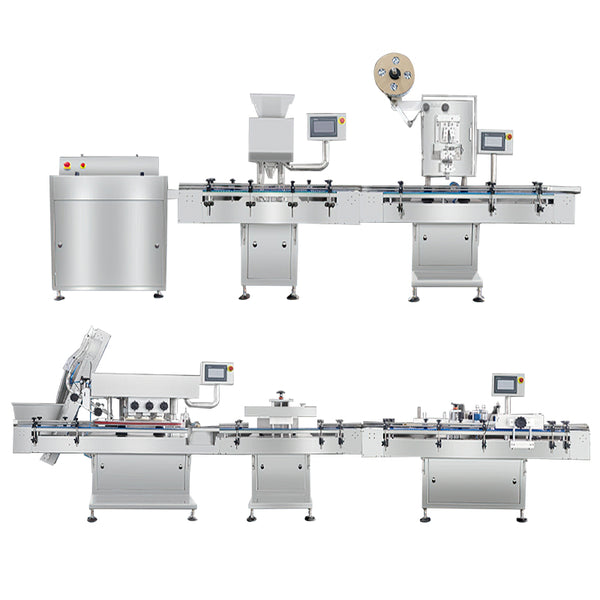 ZONESUN Automatic Candy Packaging Line Filling Capping Sealing Labeling Machine ZS-AFLC