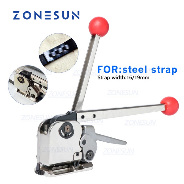 ZONESUN 16-19mm Manual Buckle Free Steel Belt Strapping Machine DB-GD35 / MH35 - DB-GD35( 16-19mm )