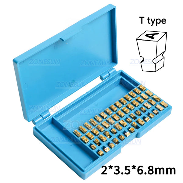 ZONESUN MY380 Alphabet Letter Fonts of Ribbon Printer Expiration Code Printing Machine - T 2x3.5x6.8mm