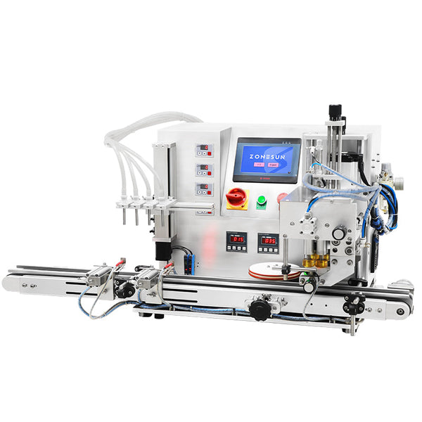 ZONESUN ZS-DTFC4Y Automatic 4 Nozzles Magnetic Pump Filling and Capping Machine