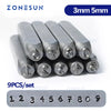 ZONESUN 9PCS Carbon Steel Jewelry Stamp Number Set