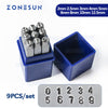 ZONESUN 9PCS Carbon Steel Antique Pewter Number 0 to 9