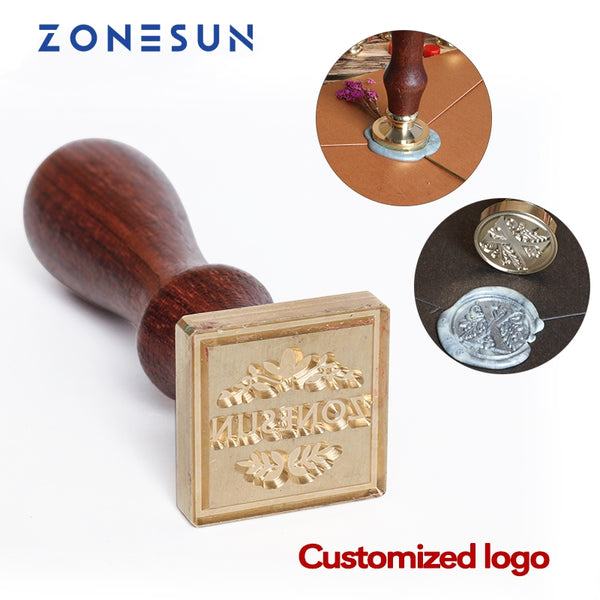 ZONESUN Custom Wax Seal Stamp With Wood Handle For Gift Packing