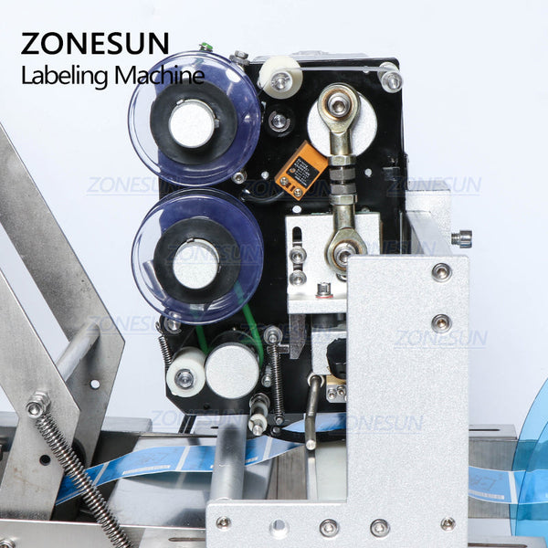 ZONESUN TB-YL50D Semi Automatic Label Applicator Round Bottle Labeling Machine With Date Printer