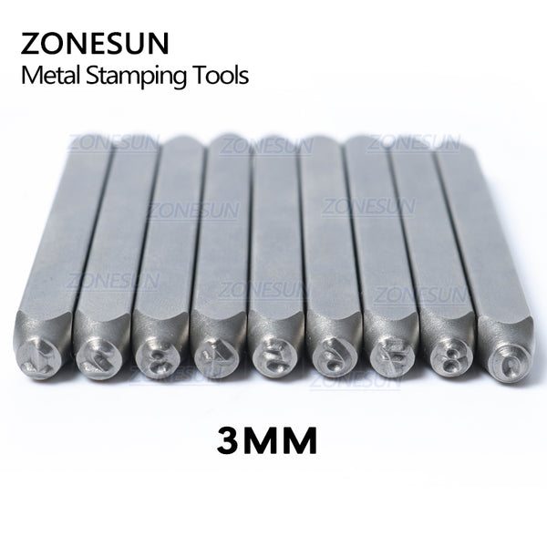 ZONESUN 9PCS Carbon Steel Jewelry Stamp Number Set