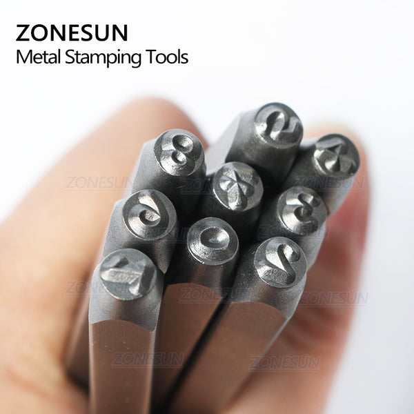 ZONESUN 9PCS Carbon Steel Jewelry Stamp Number Set