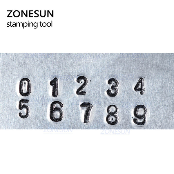 ZONESUN 9PCS Carbon Steel Antique Pewter Number 0 to 9