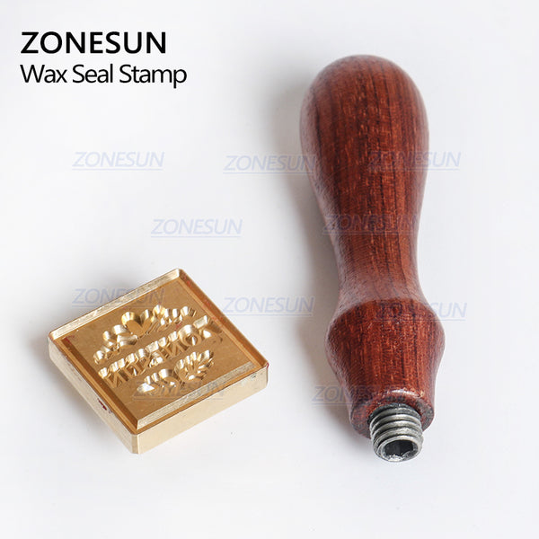 ZONESUN Custom Wax Seal Stamp With Wood Handle For Gift Packing