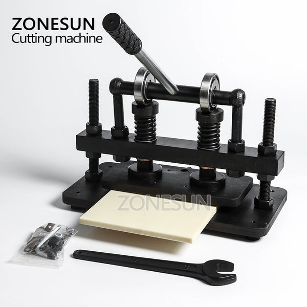 ZONESUN 26x12cm Double Wheel Hand Leather Die Cutting Machine