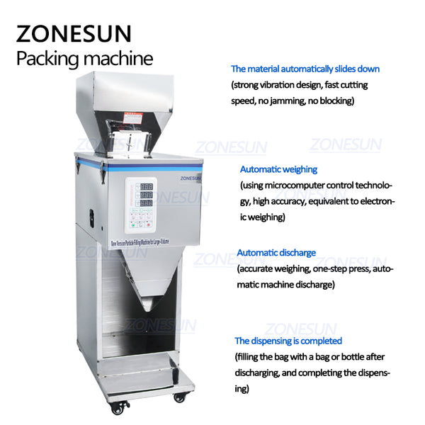 ZONESUN ZS-999 Granular Powder Racking Machine  Weighing Filling Machine 10-999g