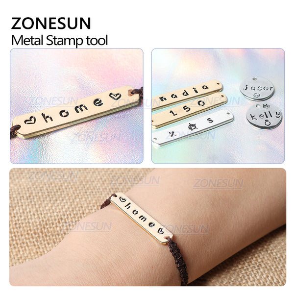 ZONESUN Jewelry Metal Stamps Alphabet Set A-Z Punch Die