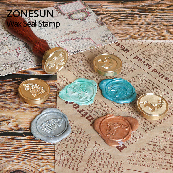 ZONESUN Custom Wax Seal Stamp With Wood Handle For Gift Packing