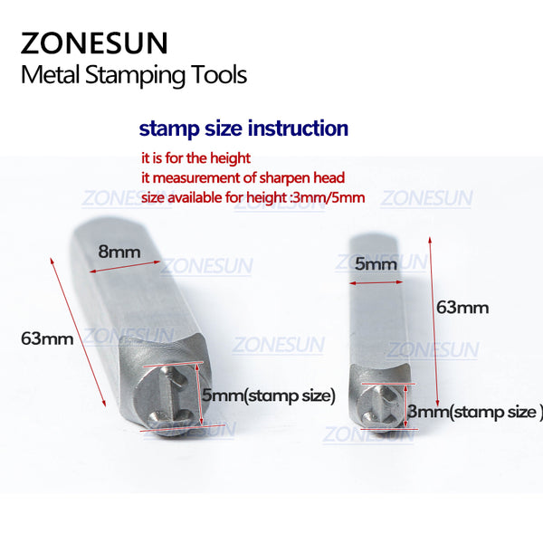 ZONESUN 9PCS Carbon Steel Jewelry Stamp Number Set