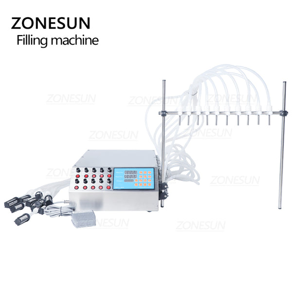 ZONESUN 10 Heads Digital Control Perfume Vial Oral Liquid Filling Machine ZS-YTPP10