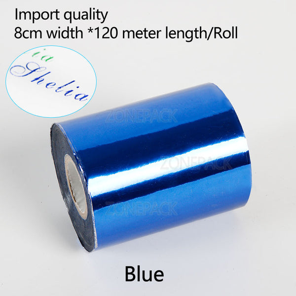 ZONEPACK 8cm Rolls Hot Foil Stamping Paper Heat Transfer Anodized Gilded Paper for Leather PU Wallet Hot foil stamping - Blue / 8cm - Blue / 10cm