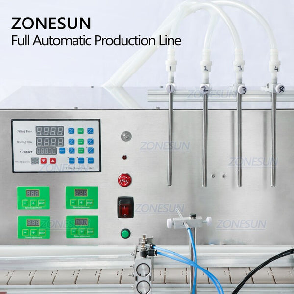 ZONESUN ZS-FAL180C7 U Shape Conveyor  Juice Beverage Liquid Peristaltic Pump Automatic Filling Capping Labeling Machine