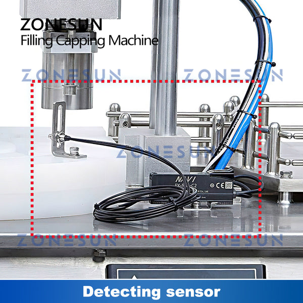 ZONESUN 0.14ml-25ml Automatic Small Vial Bottle Filling Sealing Machine Biological Reagents Oral Liquids Dropper ZS-XBFC20