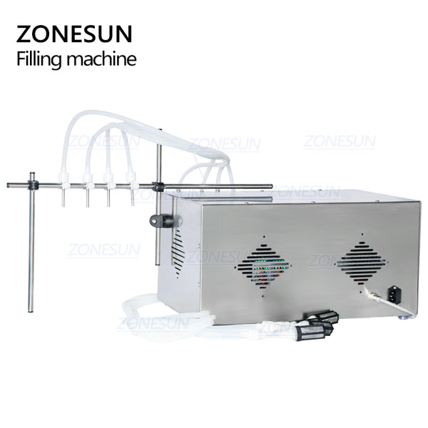 ZONESUN ZS-YTMP4S Automatic Four Heads Essential Oil Ink Cosmetic Liquid Water Bottle Magnetic Pump Filling Machine