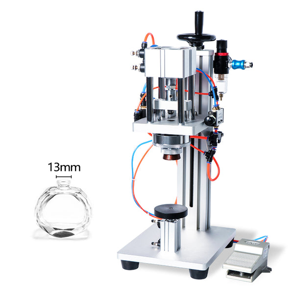 ZONESUN  ZS-YG08 Pneumatic Perfume Bottle Vial Crimping Machine - For Bottle Mouth 13mm