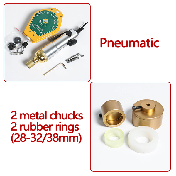 Manual Electric Bottle Screw Cap Capping Machine Set - Pneumatic Machine / 28-38mm / Pneumatic