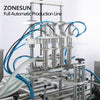 ZONESUN ZS-FAL180C6 Automatic Production Line Four Heads Paste Chocolate Showe Gel Jar Liquid Filling Capping And Labeling Machine