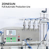 ZONESUN ZS-FAL180C10 Production Line Peristaltic Pump Liquid Filling Capping And Labeling Machine Line With Vibratory Bowl