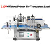 ZS-TB150 Automatic Round Bottle Labeling Machine Adhesive Sticker Labeler Cans Alcohol Disinfectant Wine Bottle Label Applicator - 110V without coder for transparent label