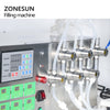 ZONEPACK ZS-MP5500D Semi-Automatic Water Filling Machine 6 Nozzles Essential Oil Perfume Cosmetic Liquid Magnetic Pump Filler