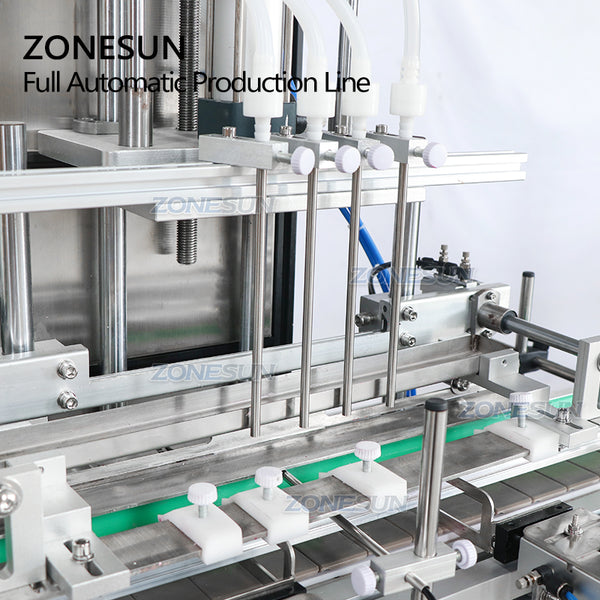 ZONESUN ZS-FAL180R7 Nail Polish Bottle Filling Cap Pressing Machine And Capping Machine Line With Cap Vibratory Feeder