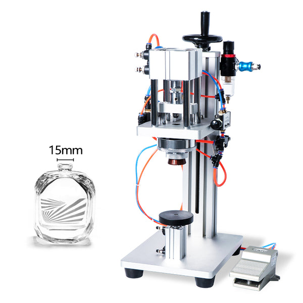 ZONESUN  ZS-YG08 Pneumatic Perfume Bottle Vial Crimping Machine - For Bottle Mouth 15mm