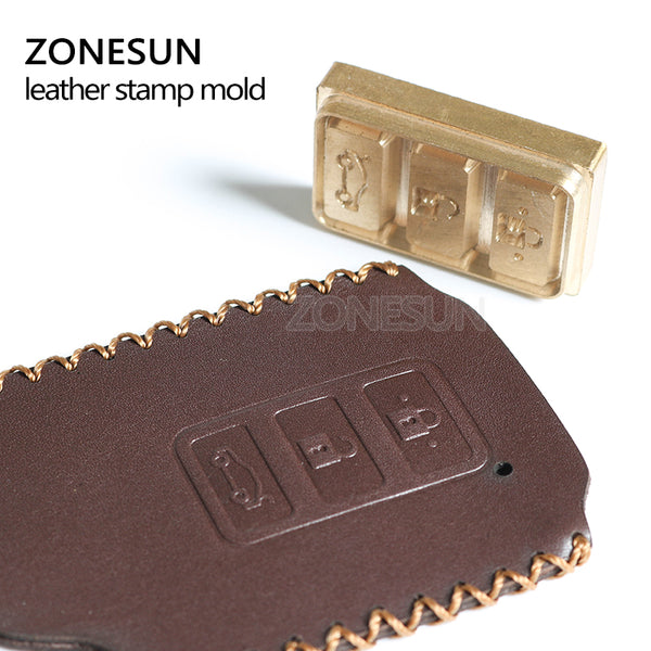 ZONESUN Metal Brass Mold Wood Leather Stamp Custom Logo Design Branding Heating Embossing Tool